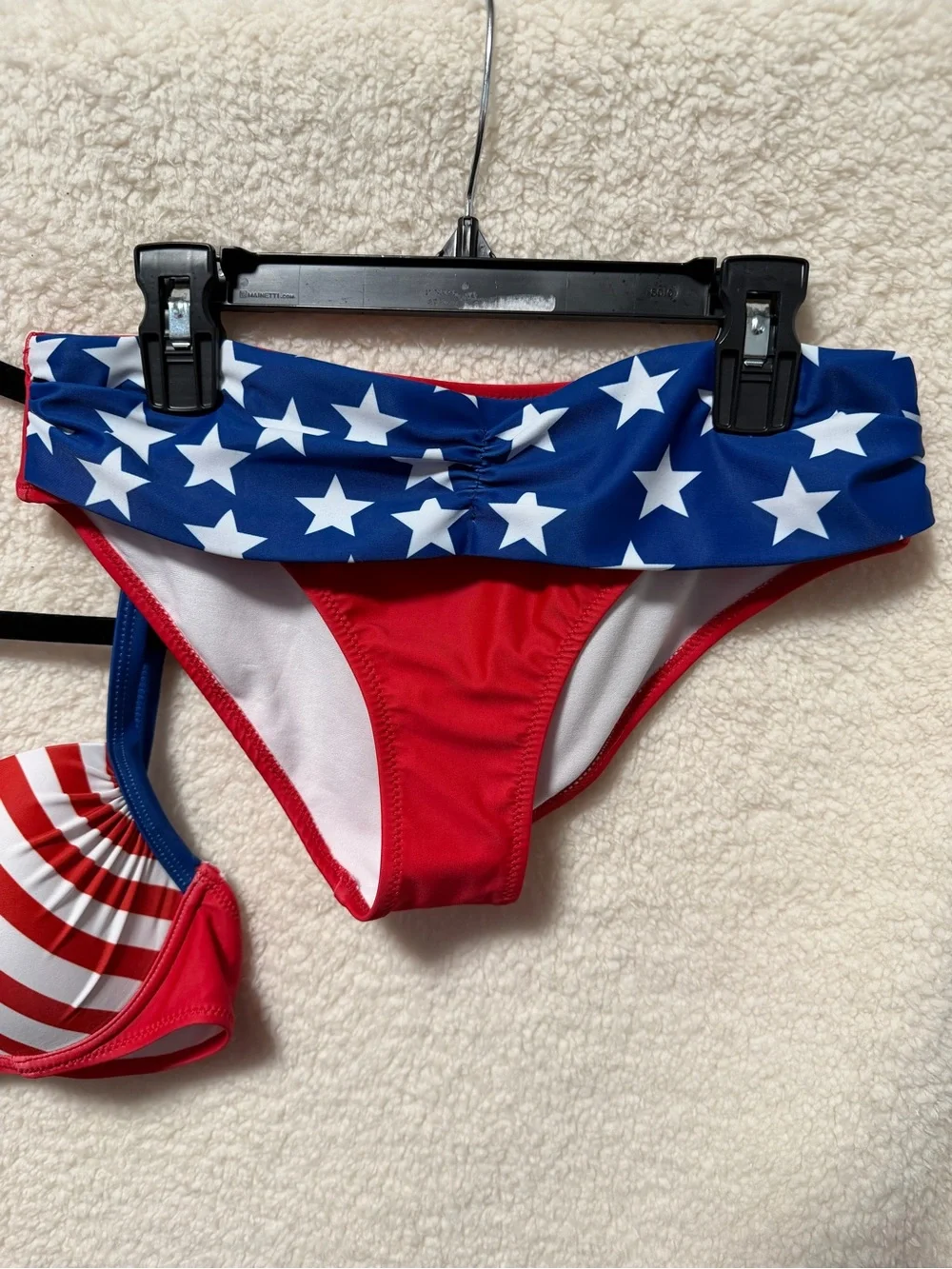 Patriotic Stars & Stripes Women's Bikini Set - Red, White & Blue Size Small NWOT
